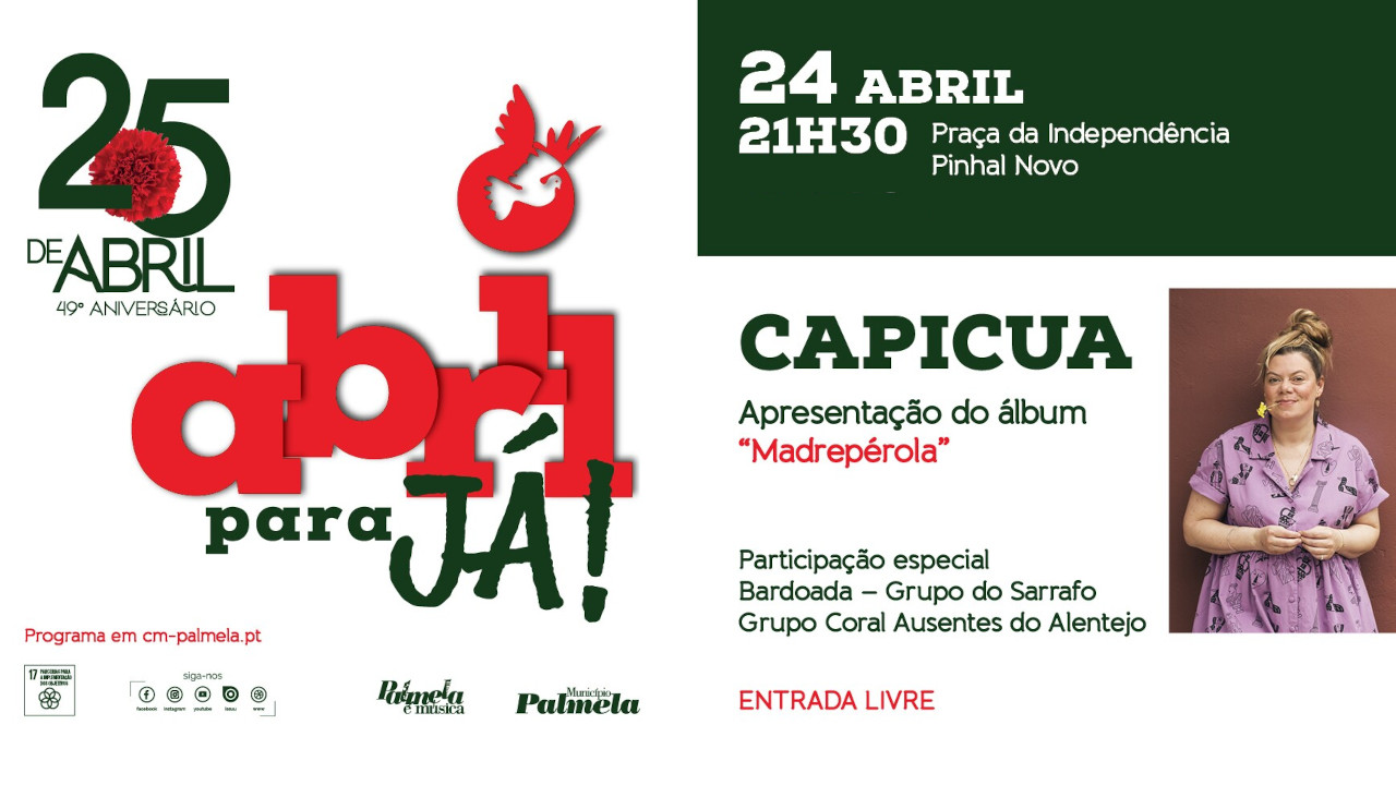 25 de Abril: Capicua vai ao Pinhal Novo com “Madrepérola”